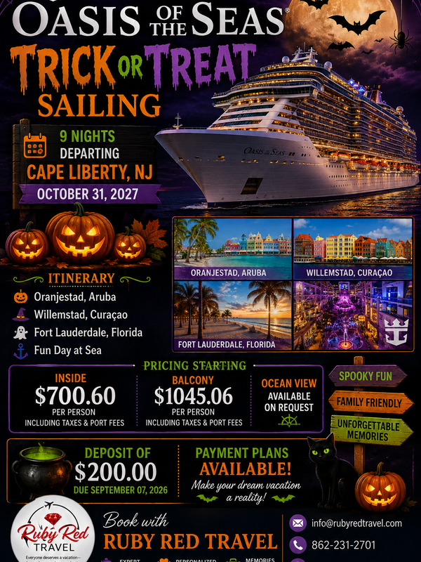 Trick or Treat Halloween Cruise flyer